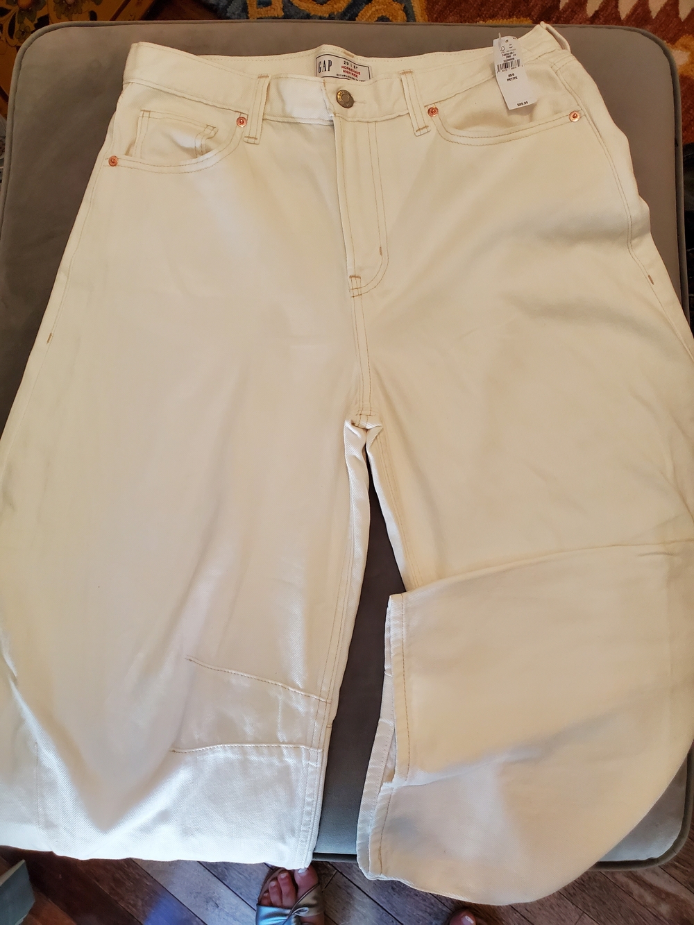 NWT GAP Horseshoe High-Rise Cream Wide Leg Jeans
